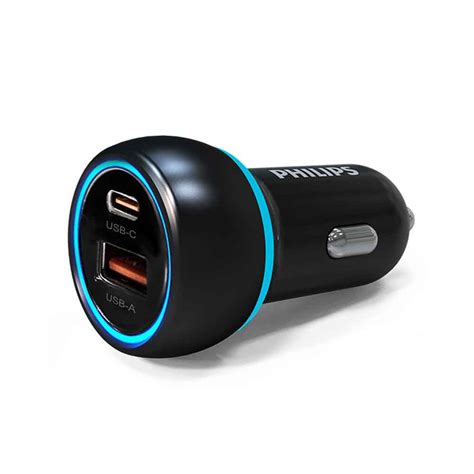 Philips Car Charger 38w Pd Qc 2 Ports Type C Dlp2552pb Hm