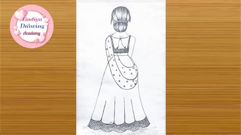 How To Draw A Woman With Beautiful Dress Drawing Doll👗 Drawing Easy