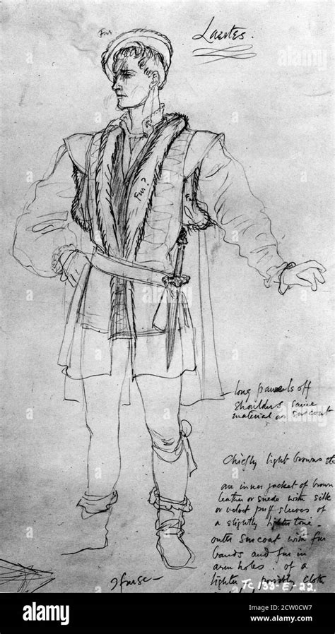 Costume Design by ROGER FURSE for TERENCE MORGAN as Laertes in HAMLET ...