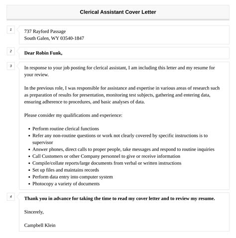 Clerical Assistant Cover Letter Velvet Jobs