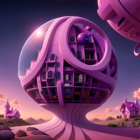 Premium Ai Image Futuristic House World Villa