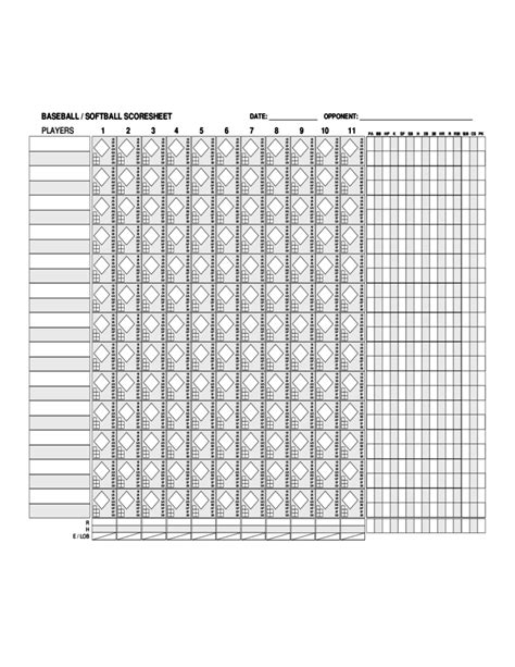 Blank Baseball Score Sheet Free Download