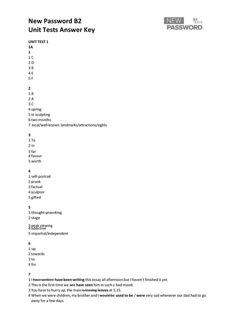 Pdf New Password B Ut Answer Key Compress New Password B New