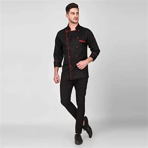 Black And Red Cotton Men Hotel Chef Coat Size Large At Rs 900 Piece