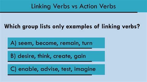 Action Verbs And Linking Verbs