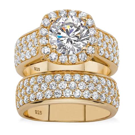 Diamonart® Womens 4 1 2 Ct T W White Cubic Zirconia 14k Gold Over