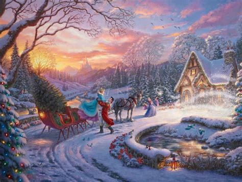 Disney Cinderella Bringing Home The Tree | Thomas Kinkade Carmel & Monterey