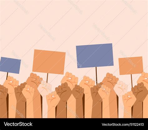 Protestors Fists Raised Up In The Air Election Vector Image