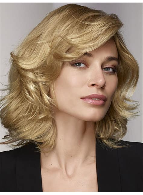 Blonde 12 Curly Shoulder Length Lace Front Human Hair Women Bobs Wig