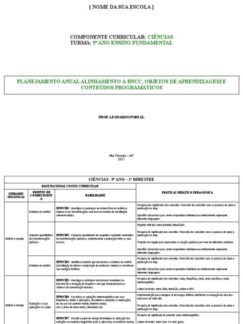 Ciências 9º Ano Ensino Fundamental Prof Leonardo Portal Pdf