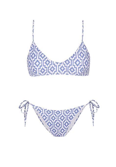 Bikini Vela Corfu Tie Azul Y Blanco Robin Collection Robin Collection