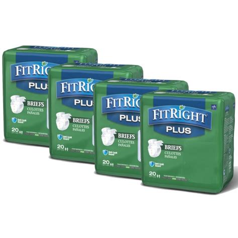 Medline Fitright Plus Briefs 80 Pack Go Home