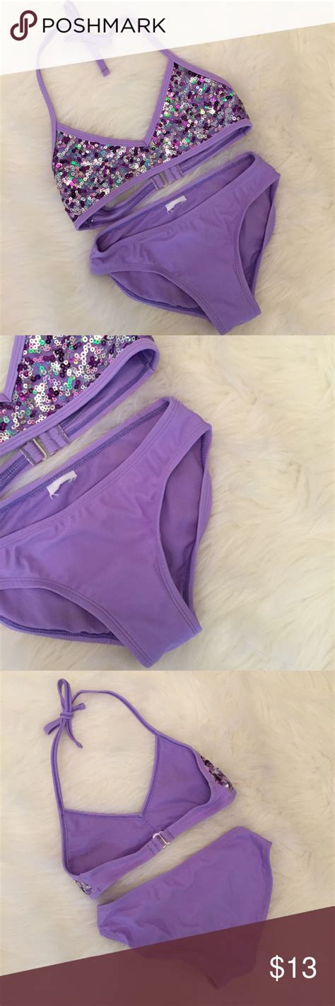 Lavender Sequin Bikini Bikinis Sequin Bikini High Neck Bikinis