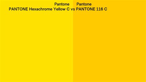 Pantone Hexachrome Yellow C Vs Pantone 116 C Side By Side Comparison