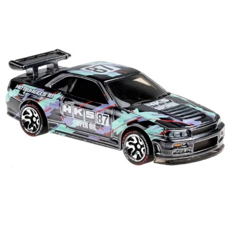 Masinuta Metalica Hot Wheels Nissan Skyline GT R BNR34 HKS ID Negru 1 64 EMAG Ro