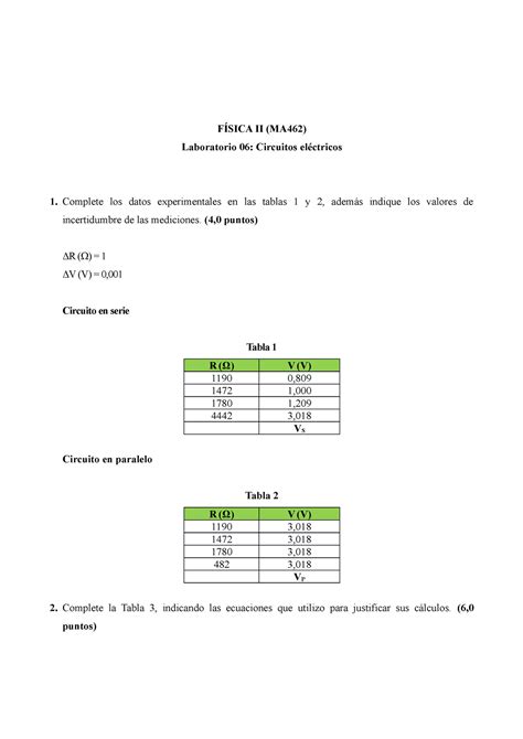 Hl Ma L Apellido F Sica Ii Ma Laboratorio Circuitos