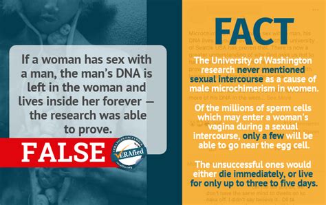 A Mans Dna Will Not Live Forever In A Womans Body After Sex