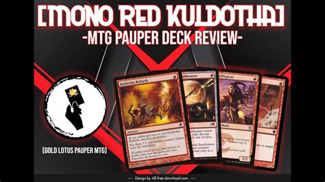 Mtg Pauper Deck Review Mono Red Kuldotha Youtube