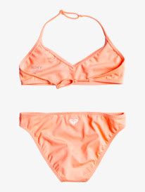 Just Good Vibes Triangle Bralette Bikini Set For Girls 8 16 Roxy