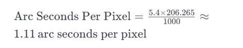 arc seconds  pixel calculator calculator