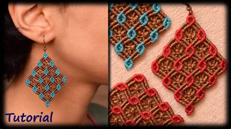 Macramé Earrings Step By Step Tutorial Macramé Pattern How To Make Earrings At Home Youtube