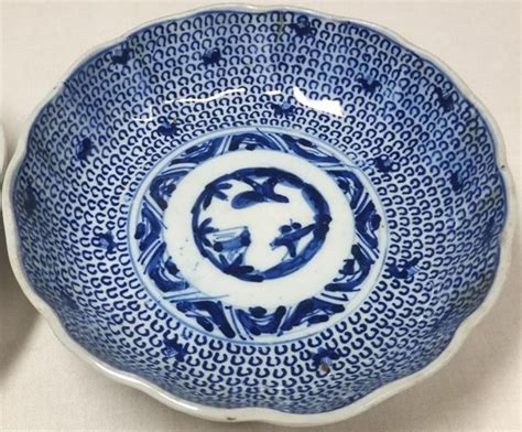 Japanese Antique 伊万里 Ko Imari Pair Of Porcelain Blue And White Namasu