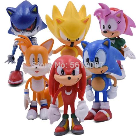 Buy 6 12CM Sonic Figures Toys Shadow Tails Cream Rouge Knuckles Amy