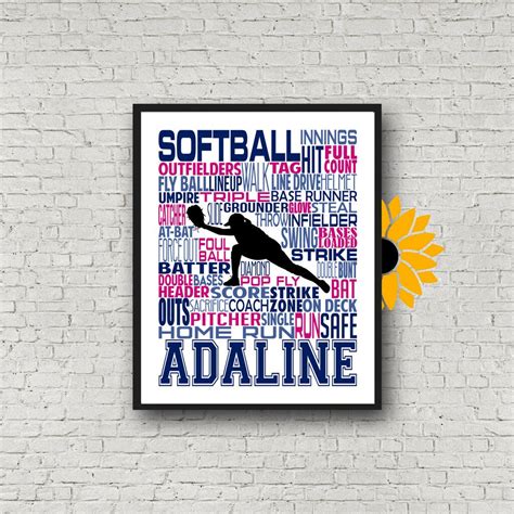 Softball Art, Softball Poster, Softball Typography, Softball Player ...