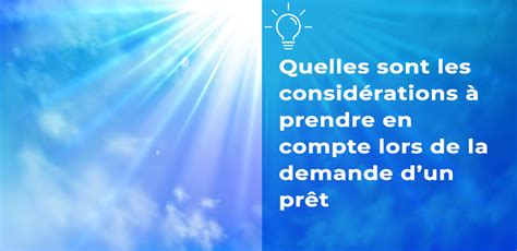 Quelles Sont Les Consid Rations Prendre En Compte Lors De La Demande