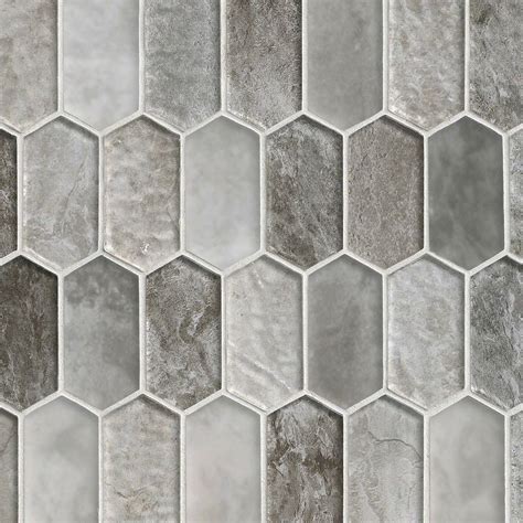 Savoy Picket Pattern 8mm Mosaics Glass Backsplash Pattern Mosaic