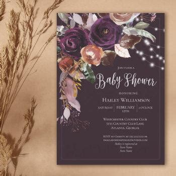 Purple And Gold Baby Shower Invitations Mother Owl