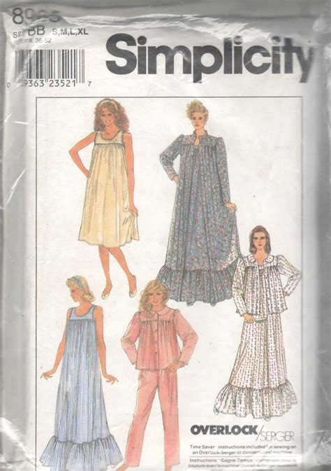 Simplicity S Misses Pullover Nightgown Robe Bed Etsy In