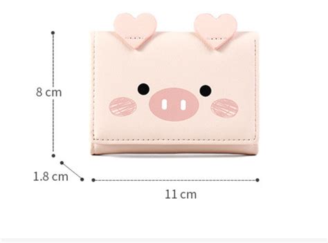 Adorable Pig PU Leather Trifold Wallet 1-piece contact for | Etsy