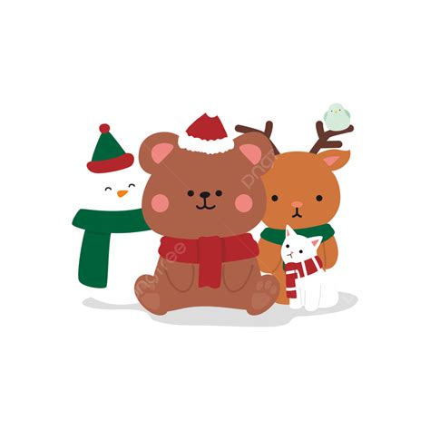 Cute Christmas Design Vector Bear Christmas Cute Png And Vector With