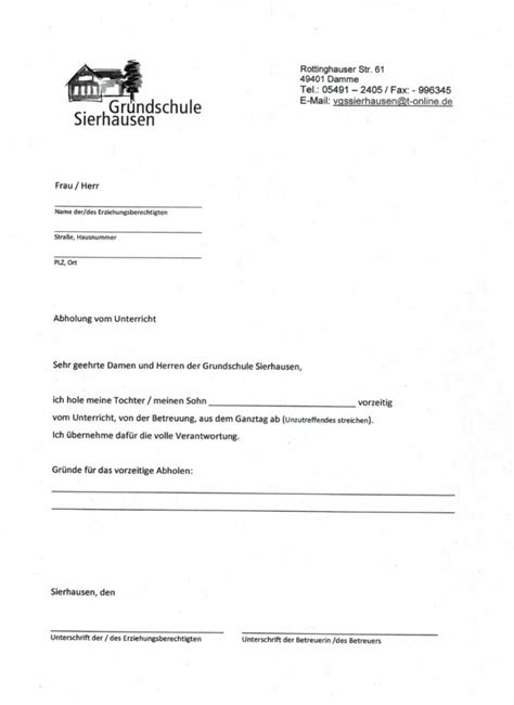 Formulare Grundschule Sierhausen