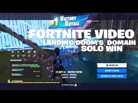 Fortnite Video Solo Win Landing Doom S Domain Youtube