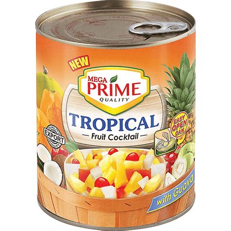 Mega Prime Tropical Fruit Cocktail 822g Canned Fruits And Vegetables Walter Mart