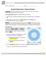 Element Builder Gizmo Pdf Name Regina Castro Date Student