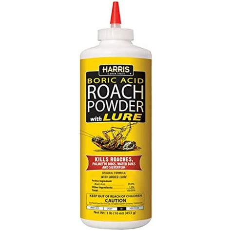 Harris Boric Acid Roach And Silverfish Killer Powder Wlure 16oz