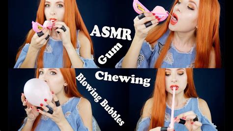 ASMR Gum Chewing Blowing Bubbles YouTube