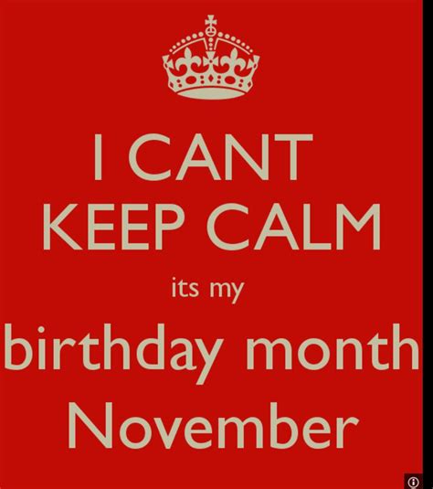 I Cant Keep Calm It S My Birthday Month November