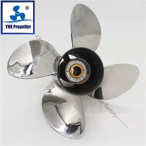 13X19 4 Blades Stainless Steel Outboard Motor Propeller Matched For