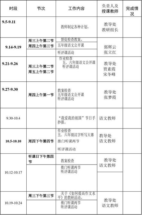 小学语文教研组周计划表word文档在线阅读与下载无忧文档