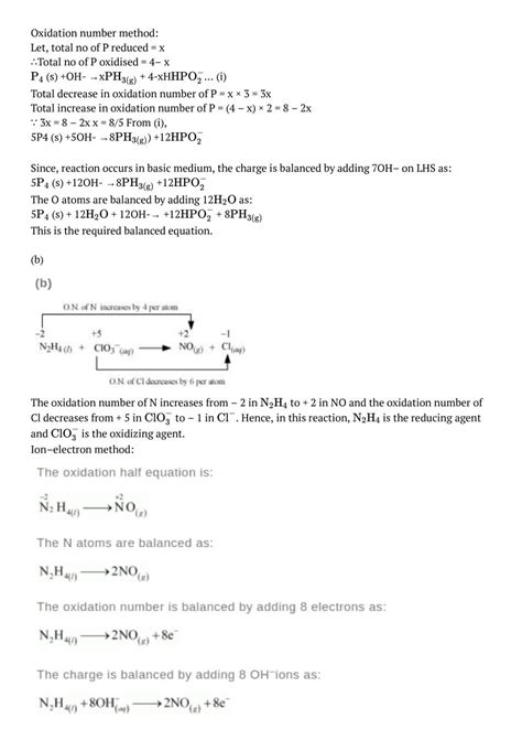 NCERT Solutions For Class 11 Chemistry Chapter 7 Redox Reactions PDF