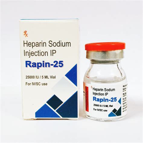 Rapin Heparin Sodium Iu Injection Medev Healthcare