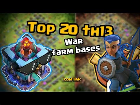 Melhores 20 Layouts De Cv 13 De Guerra E Farm Link Top 20 Th13 War