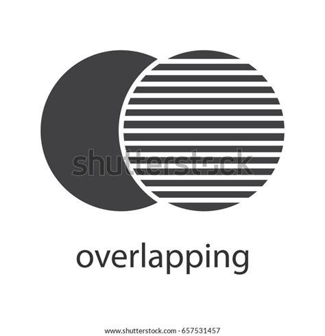 Overlapping Glyph Icon Silhouette Symbol Convergence Stock Vector