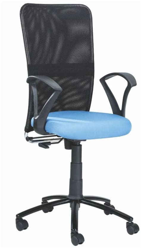 High Back Workstation Chair CS 1033 Fixed Arm Blue And Black At Rs