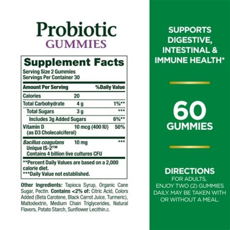 Natures Bounty Probiotic Digestive Balance Gummies Multi Flavored 60