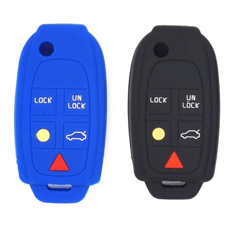 Two Blue And One Black Car Key Covers